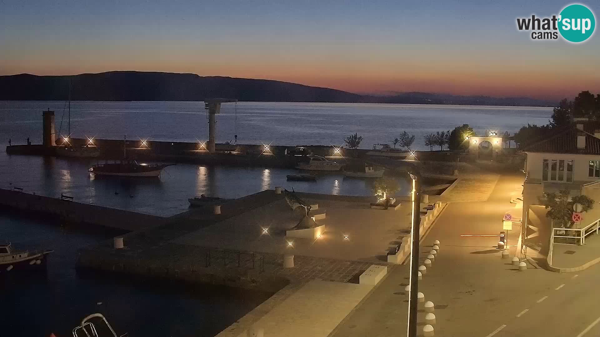 Webcam Senj – Panoramablick auf die Riva Senj