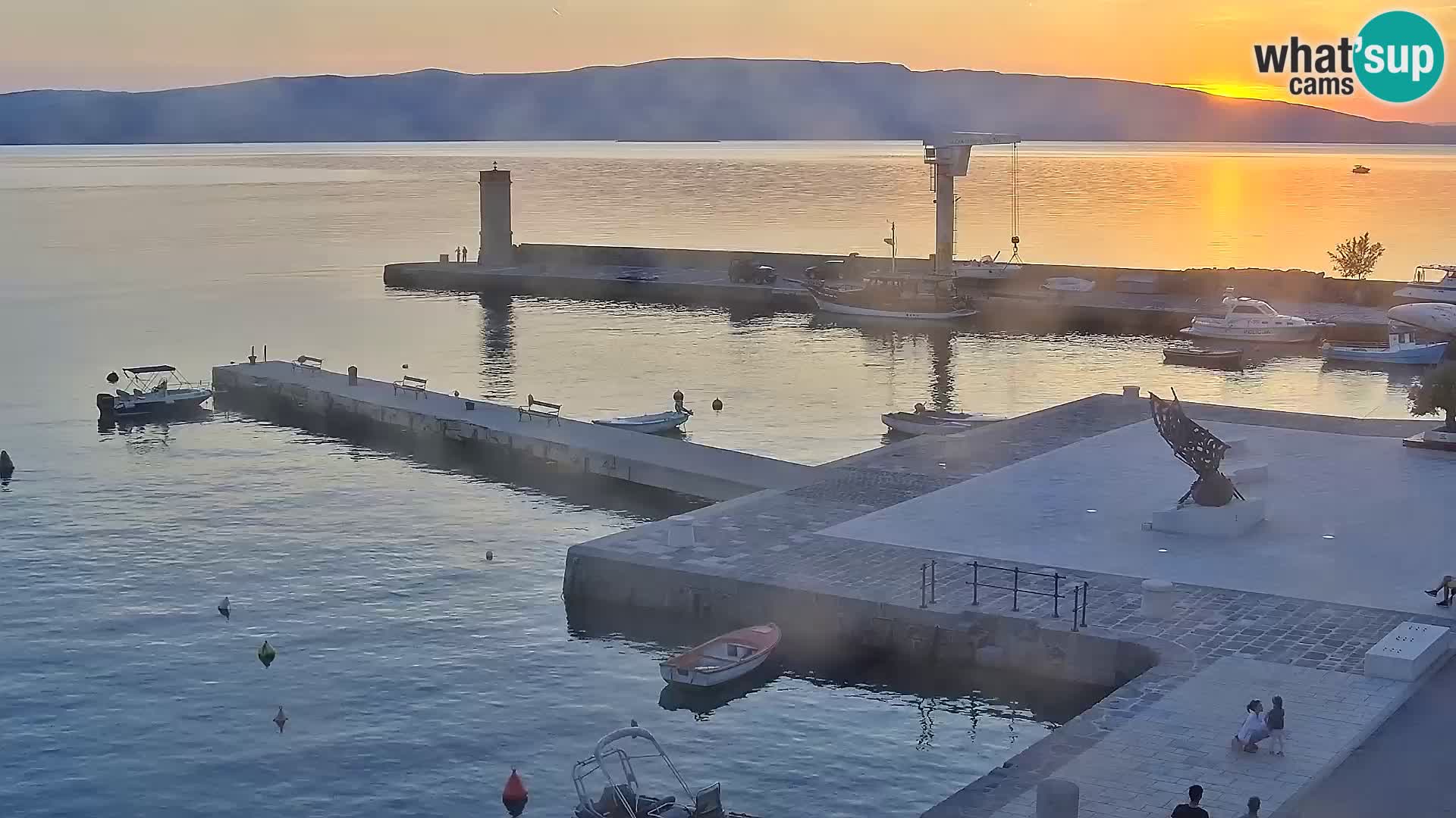Webcam Senj – Panoramablick auf die Riva Senj