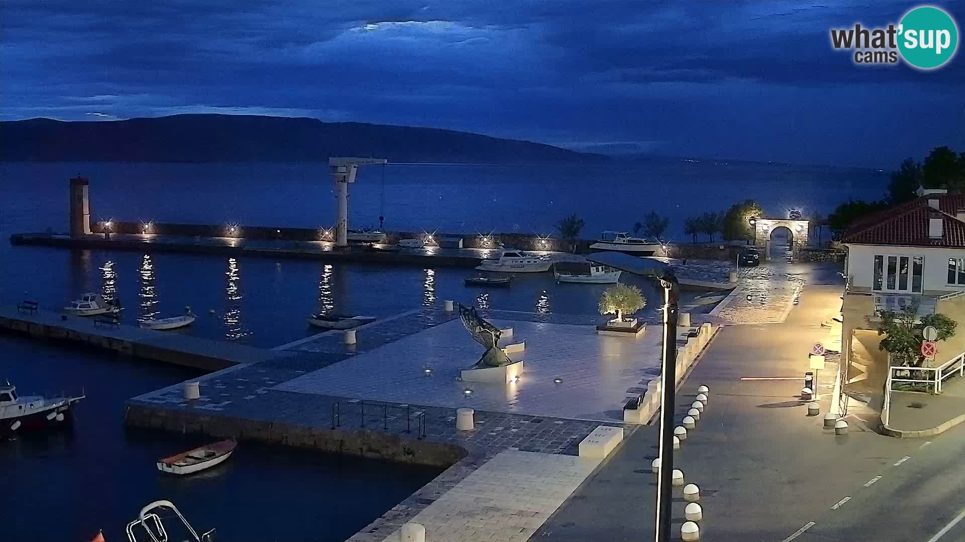 Webcam Senj – Panoramablick auf die Riva Senj