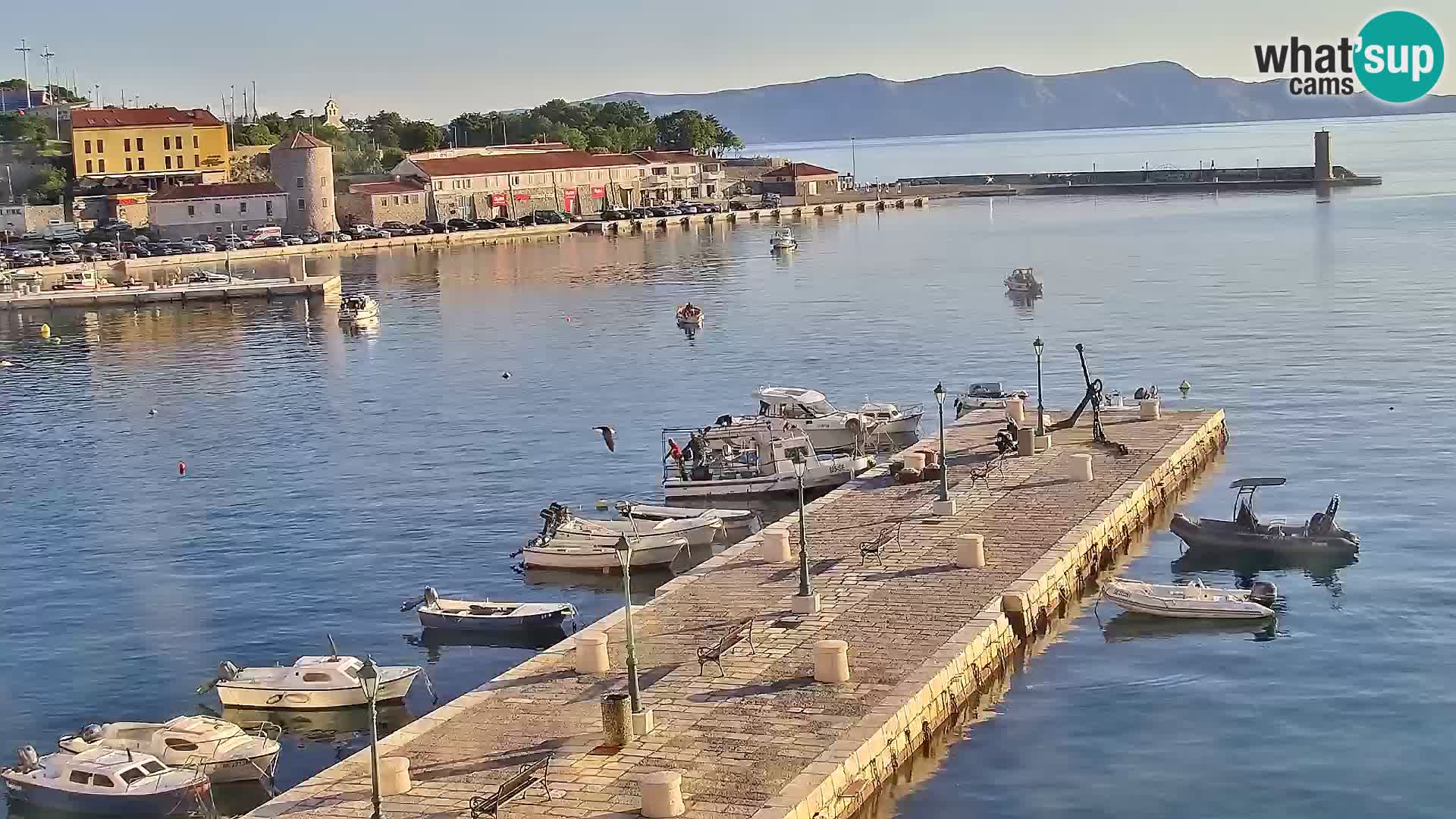 Webcam Senj – Panoramablick auf die Riva Senj