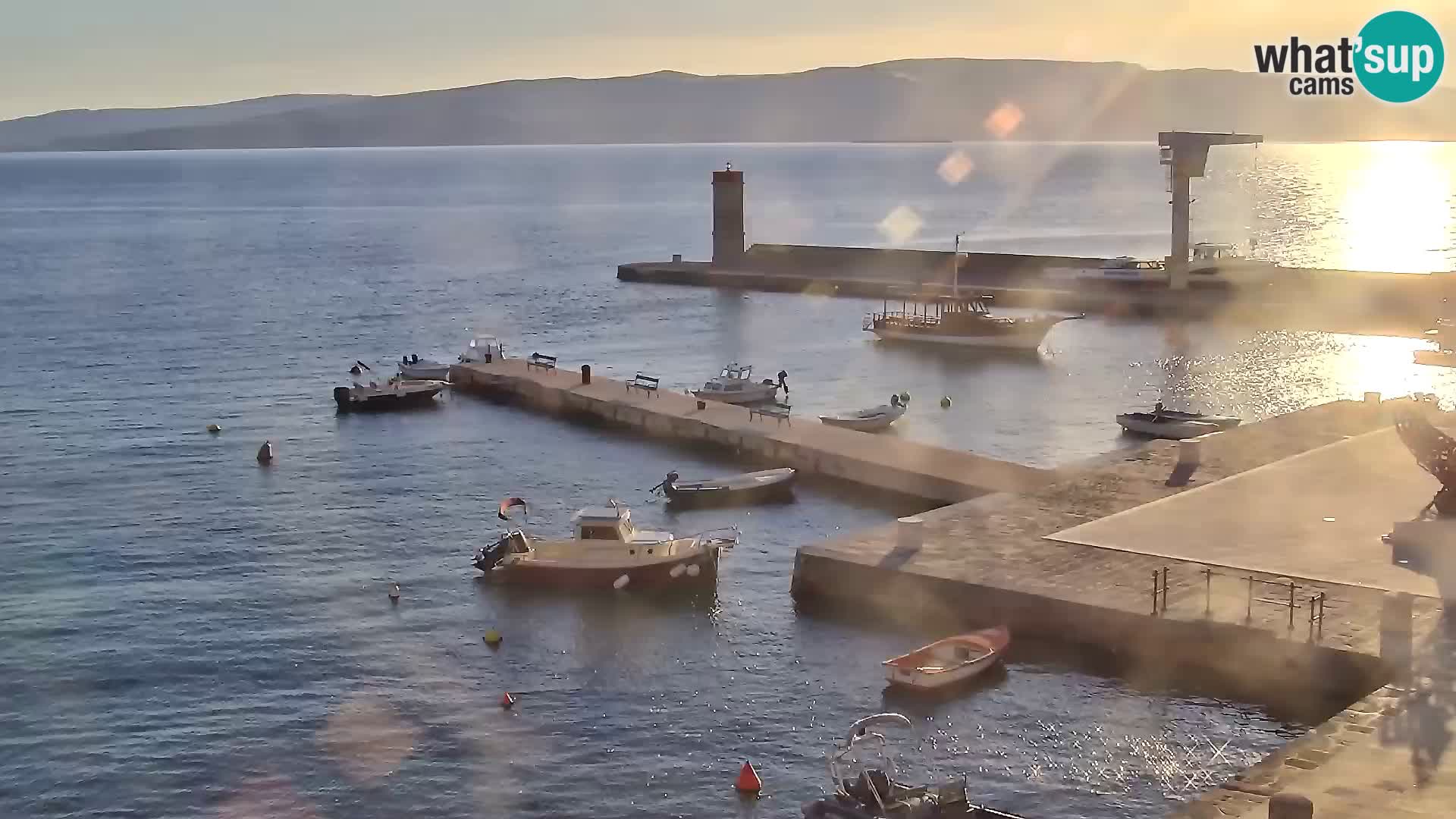Webcam Senj – Panoramablick auf die Riva Senj