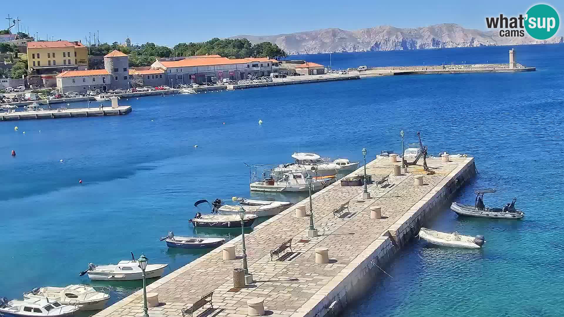 Webcam Senj – Panoramablick auf die Riva Senj