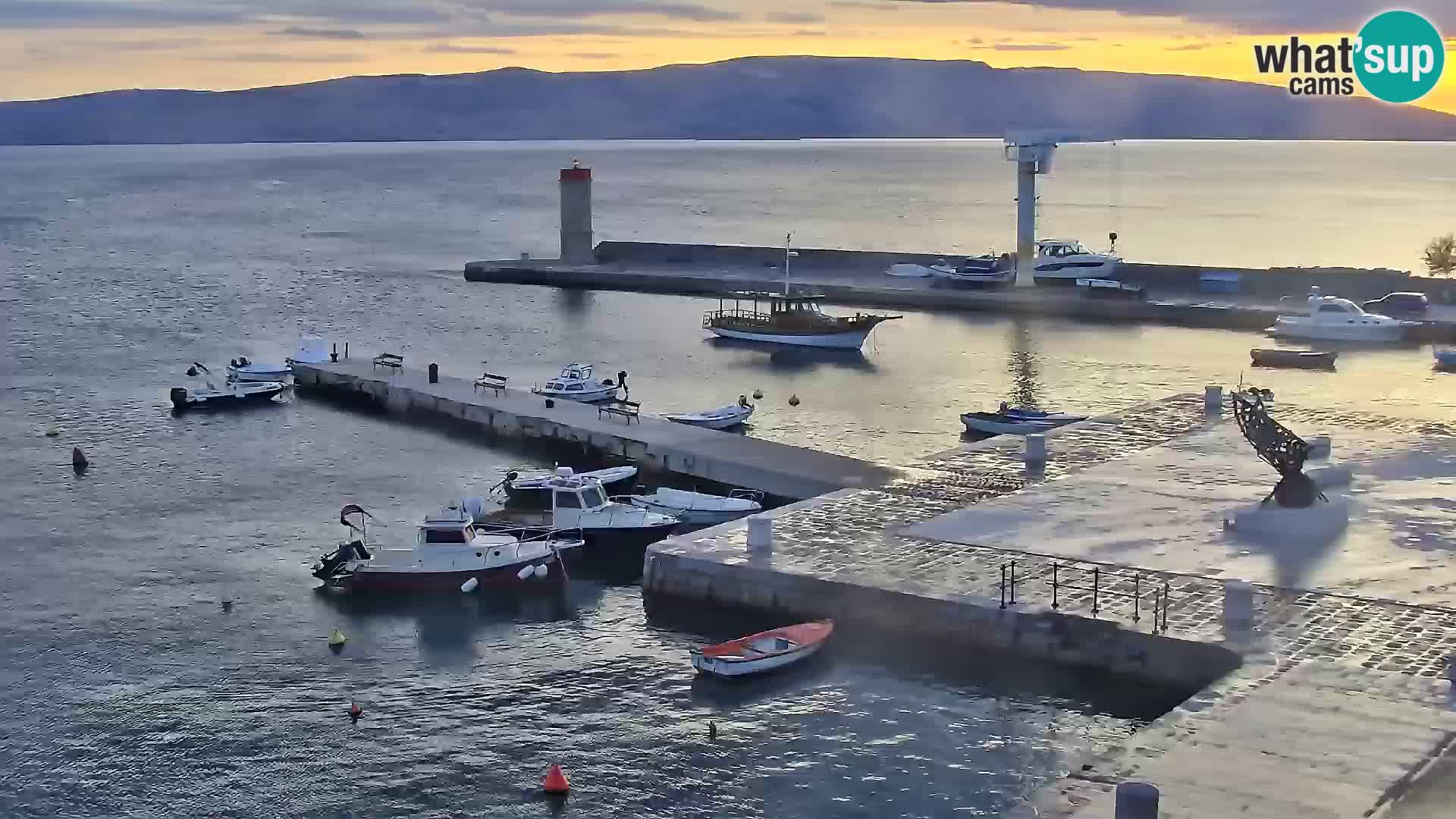 Webcam Senj – Panoramablick auf die Riva Senj