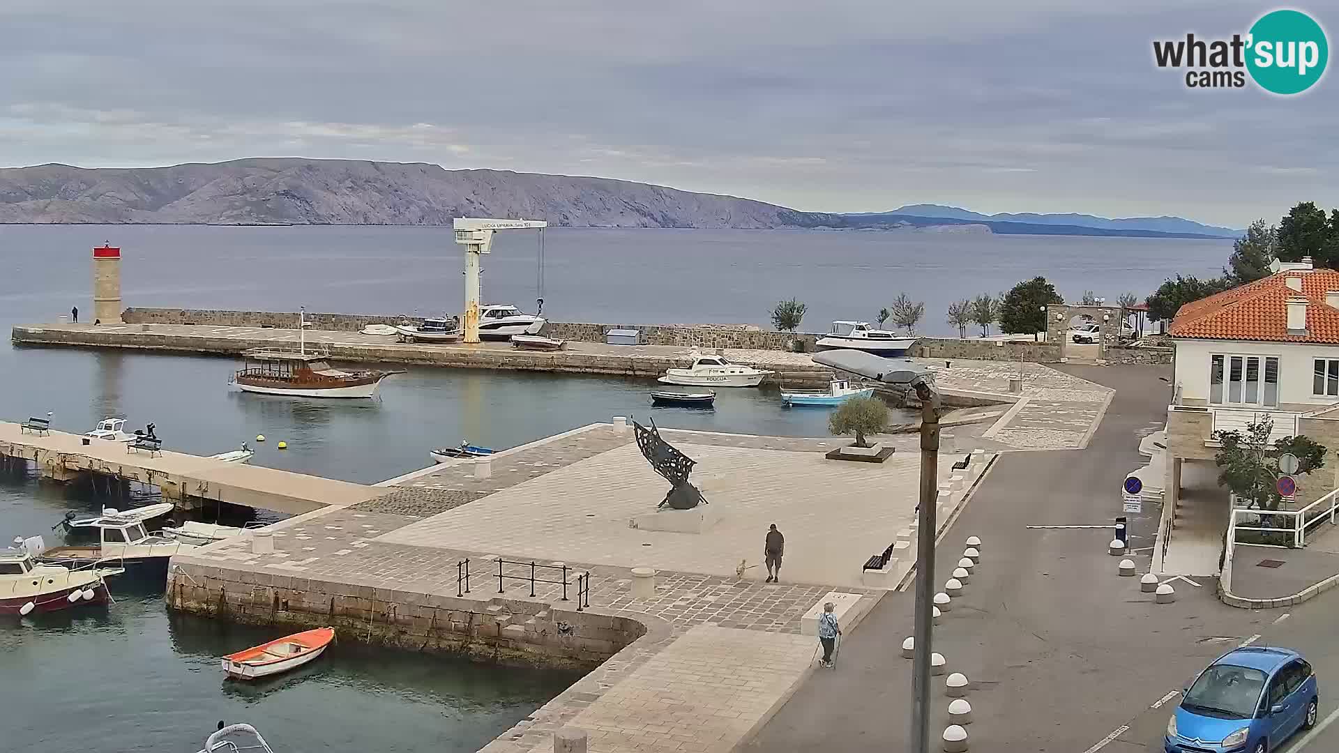 Livecam Senj – Vue panoramique de Senj riva