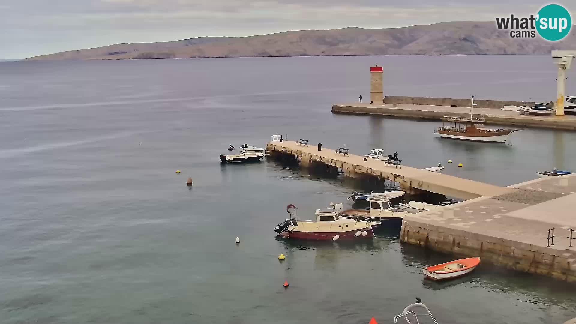 Webcam Senj – Panoramablick auf die Riva Senj