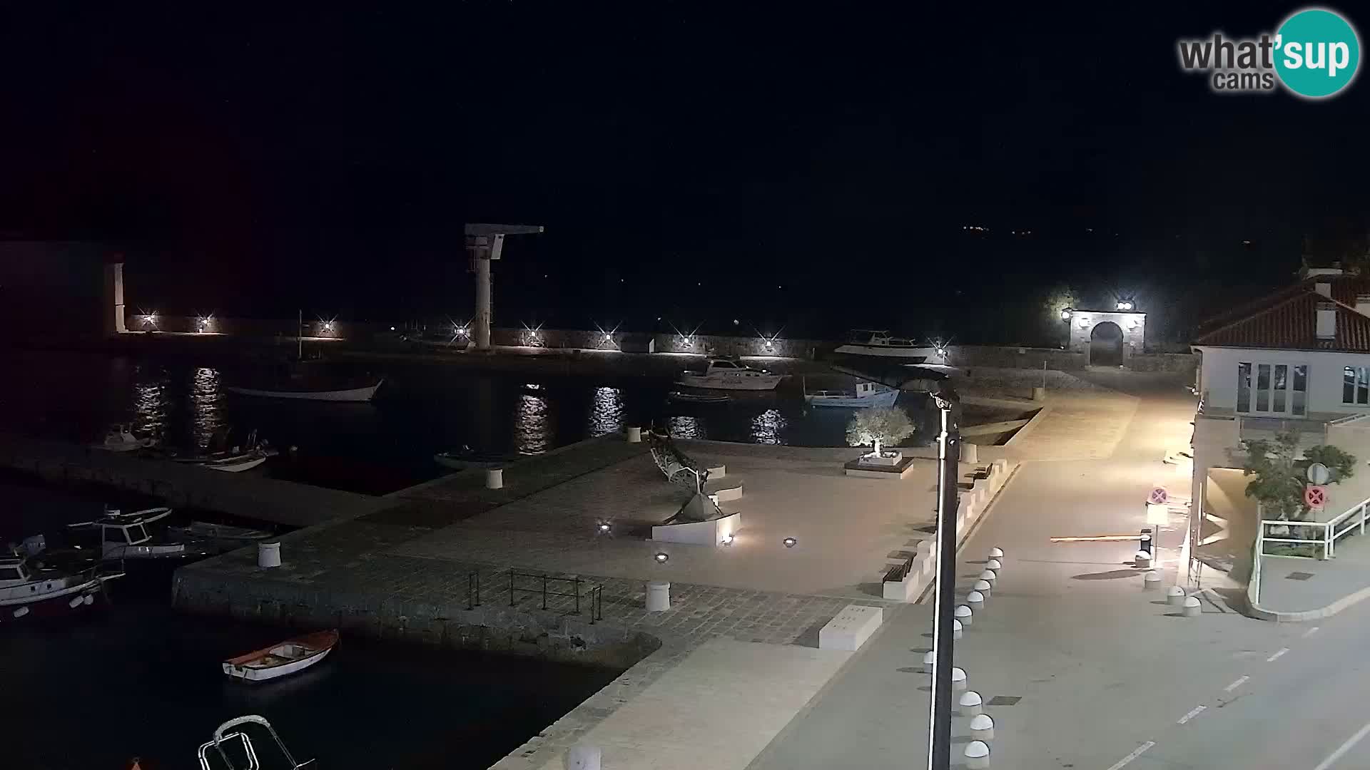 Livecam Senj – Vue panoramique de Senj riva