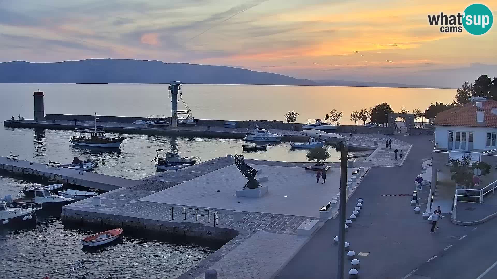 Webcam Senj – Panoramablick auf die Riva Senj