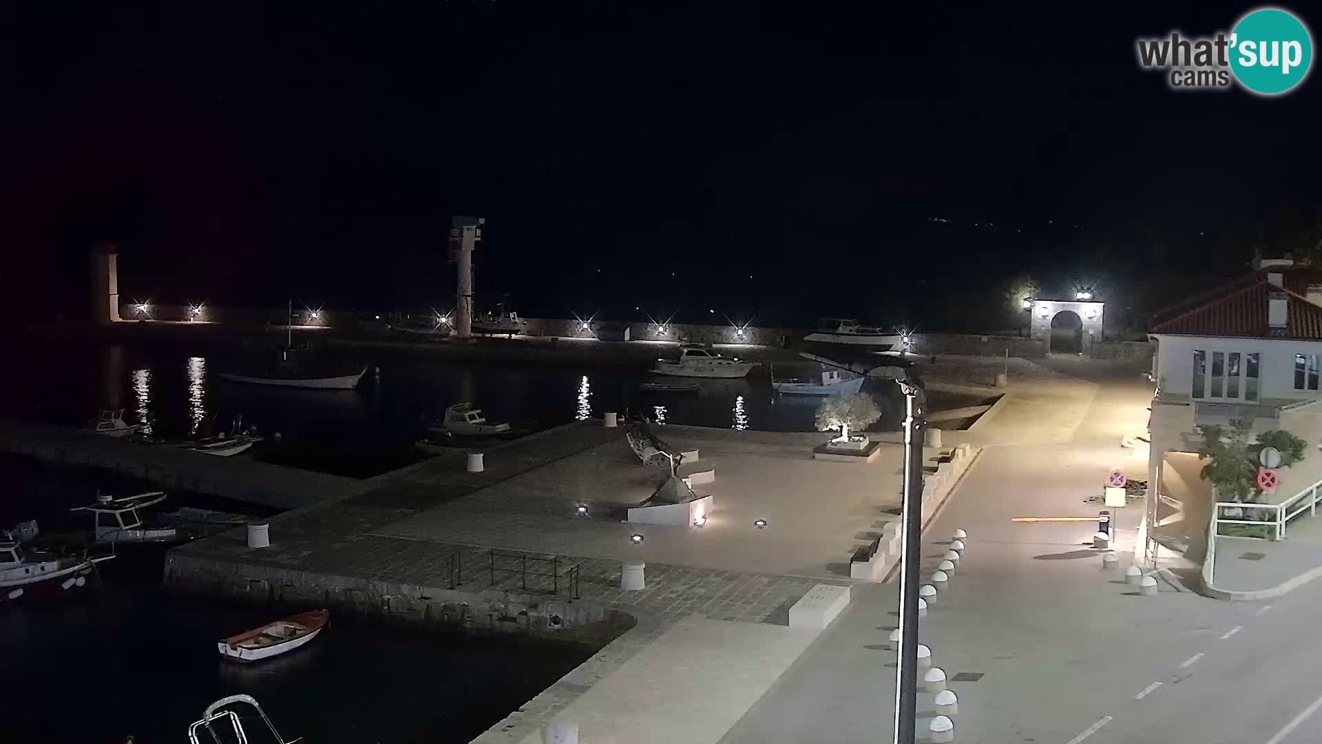 Livecam Senj – Vue panoramique de Senj riva