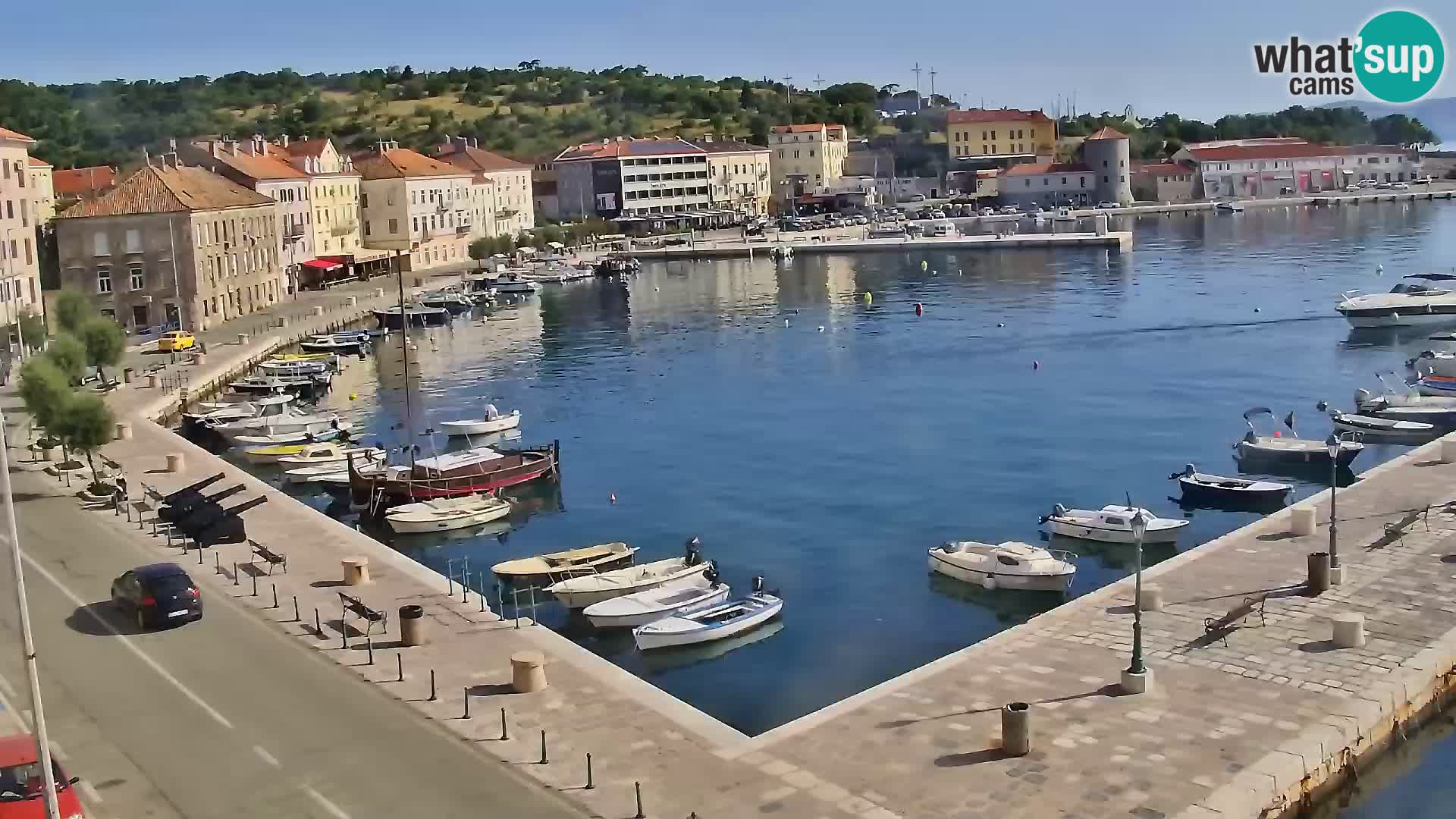 Webcam Senj – Panoramablick auf die Riva Senj