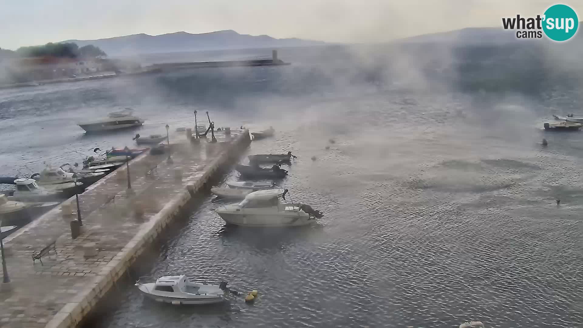 Livecam Senj – Vue panoramique de Senj riva