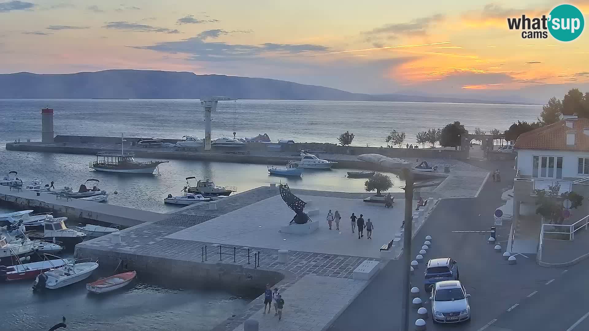 Livecam Senj – Vue panoramique de Senj riva