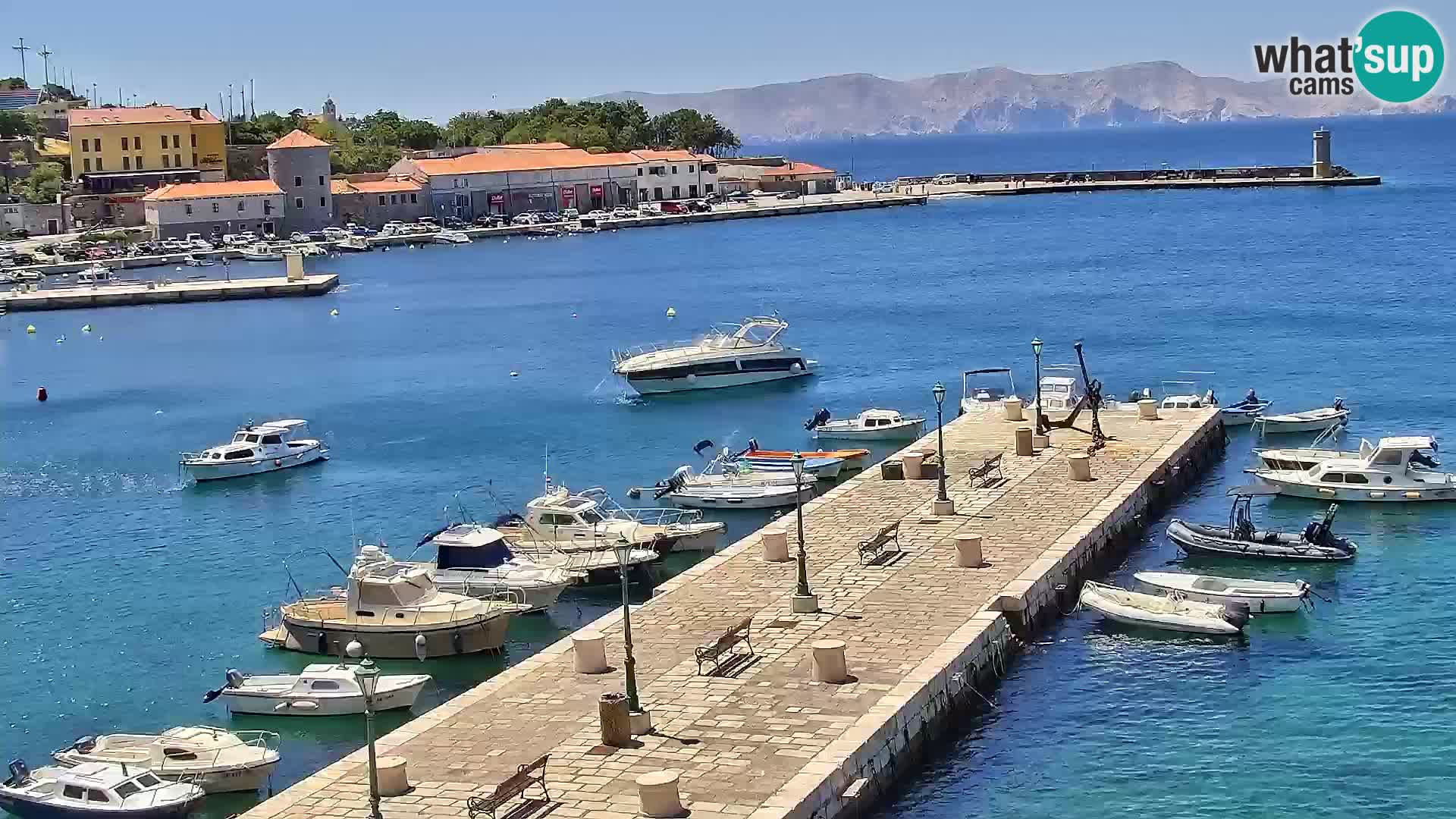 Webcam Senj – Panoramablick auf die Riva Senj