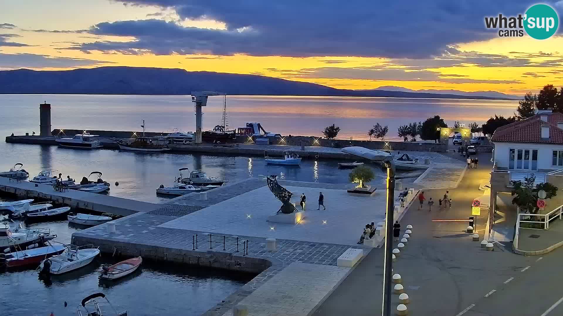 Livecam Senj – Vue panoramique de Senj riva