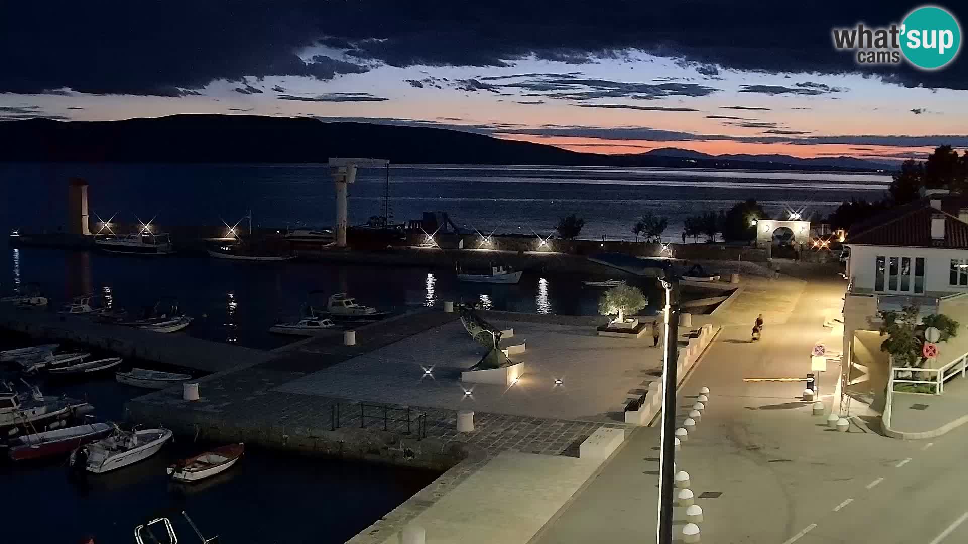 Livecam Senj – Vue panoramique de Senj riva