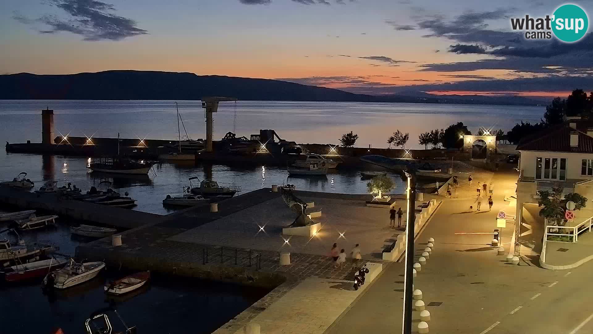 Livecam Senj – Vue panoramique de Senj riva