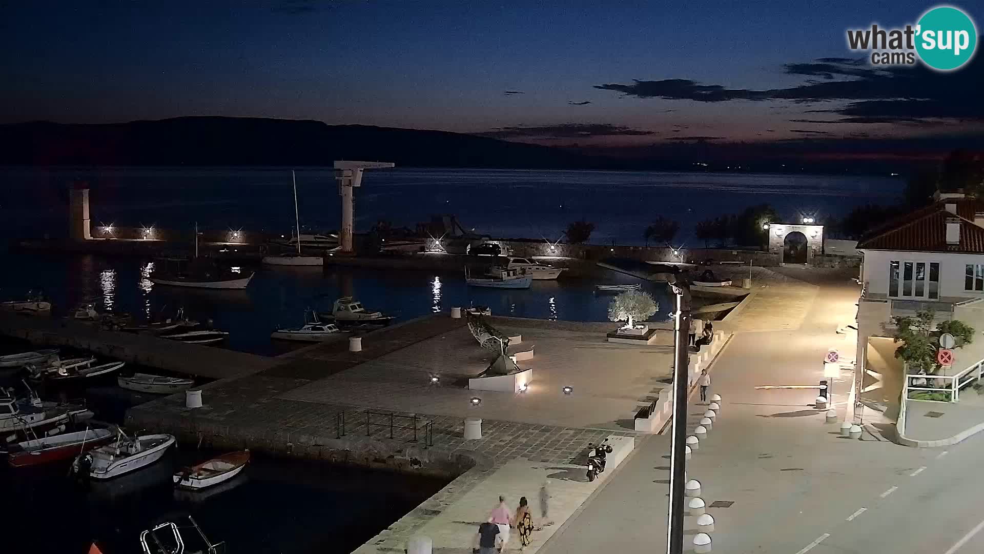 Webcam Senj – Panoramablick auf die Riva Senj