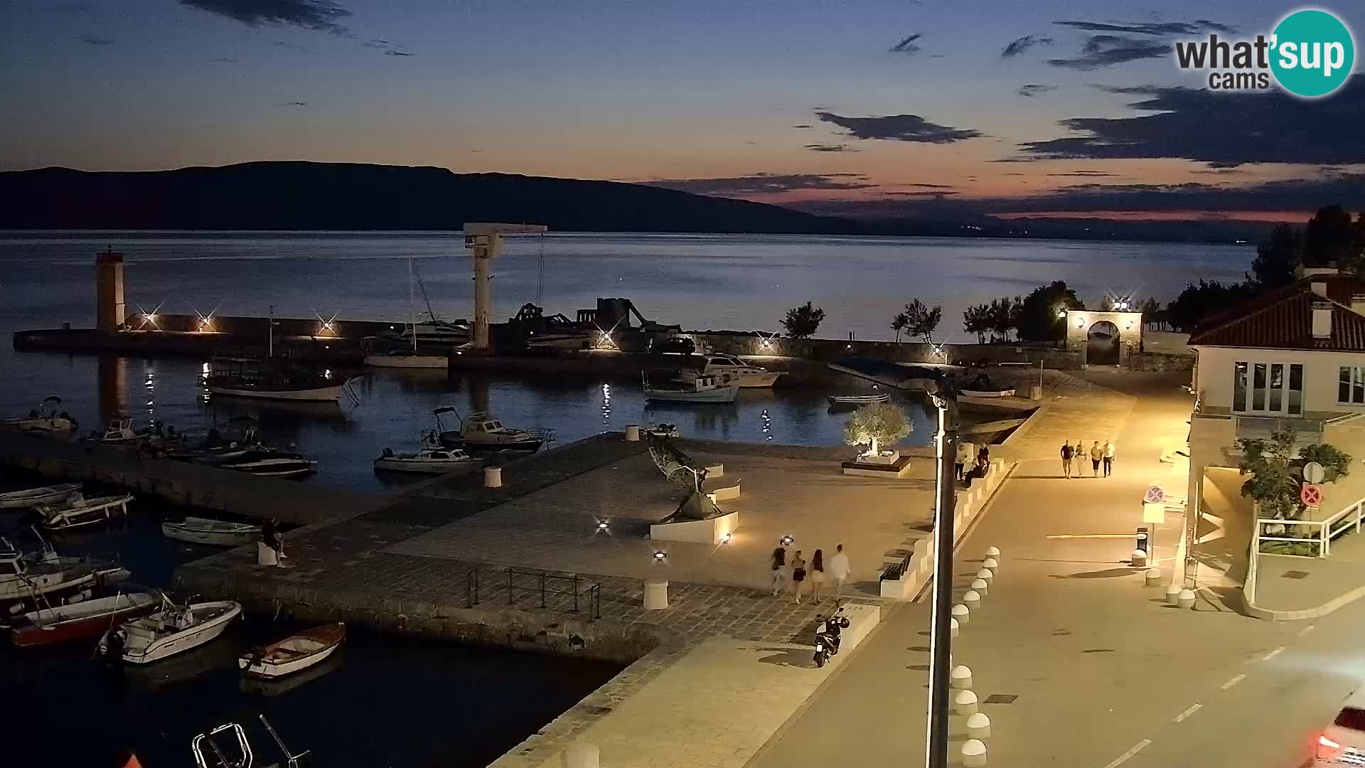 Webcam Senj – Panoramablick auf die Riva Senj