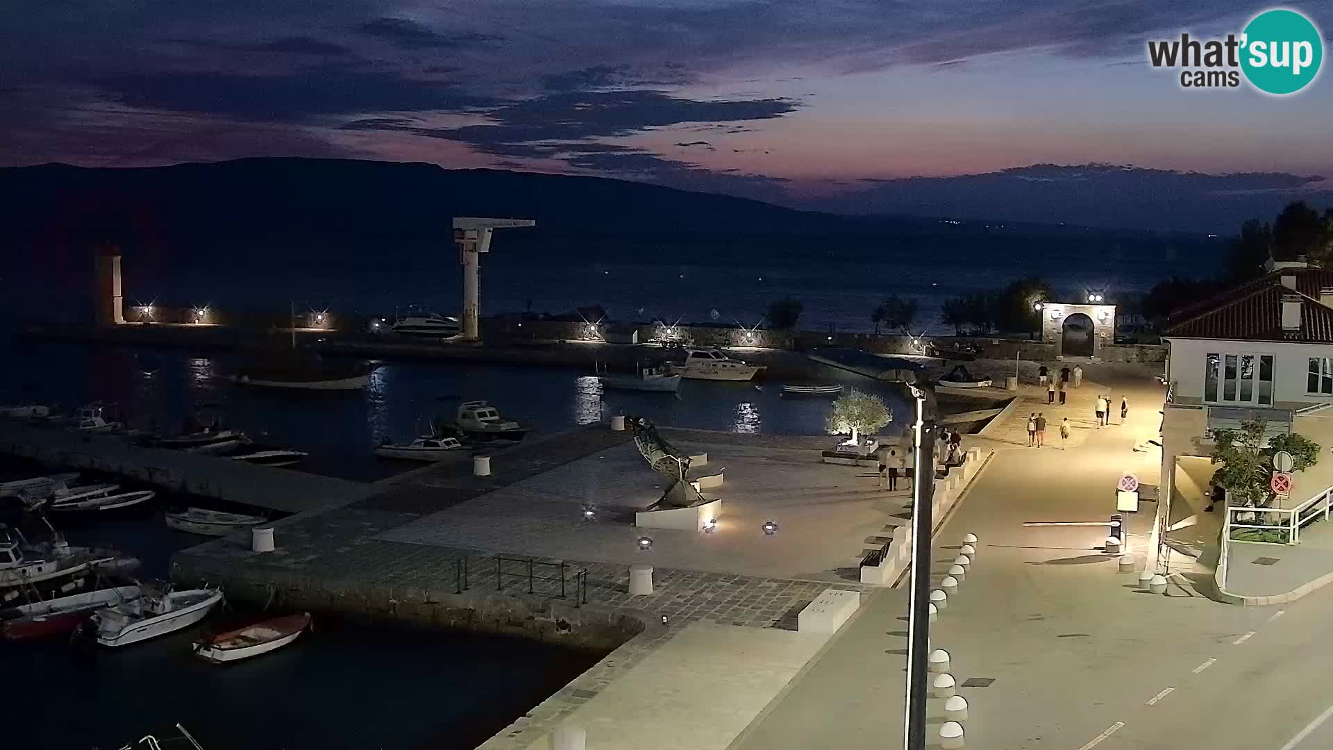 Livecam Senj – Vue panoramique de Senj riva