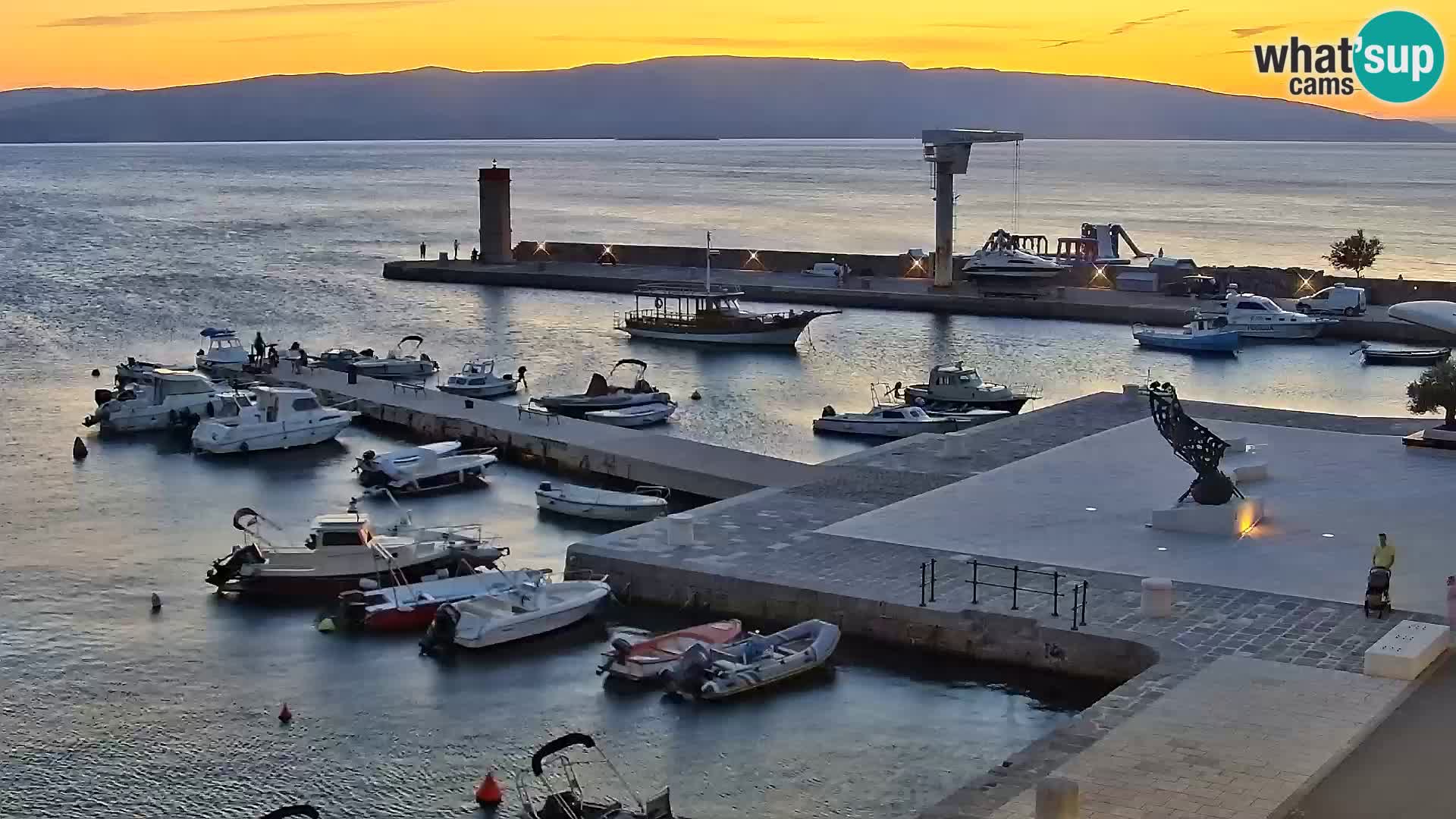 Livecam Senj – Vue panoramique de Senj riva