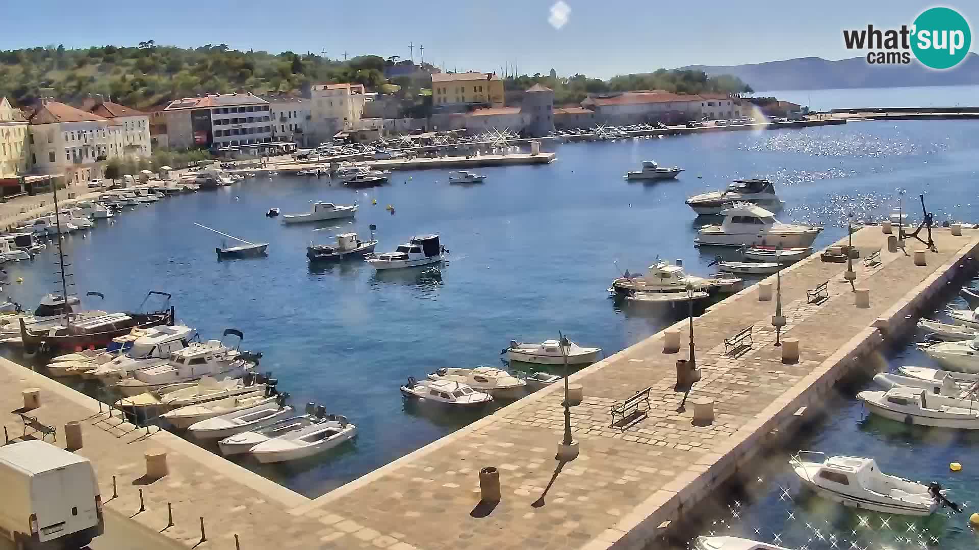 Webcam Senj – Panoramablick auf die Riva Senj