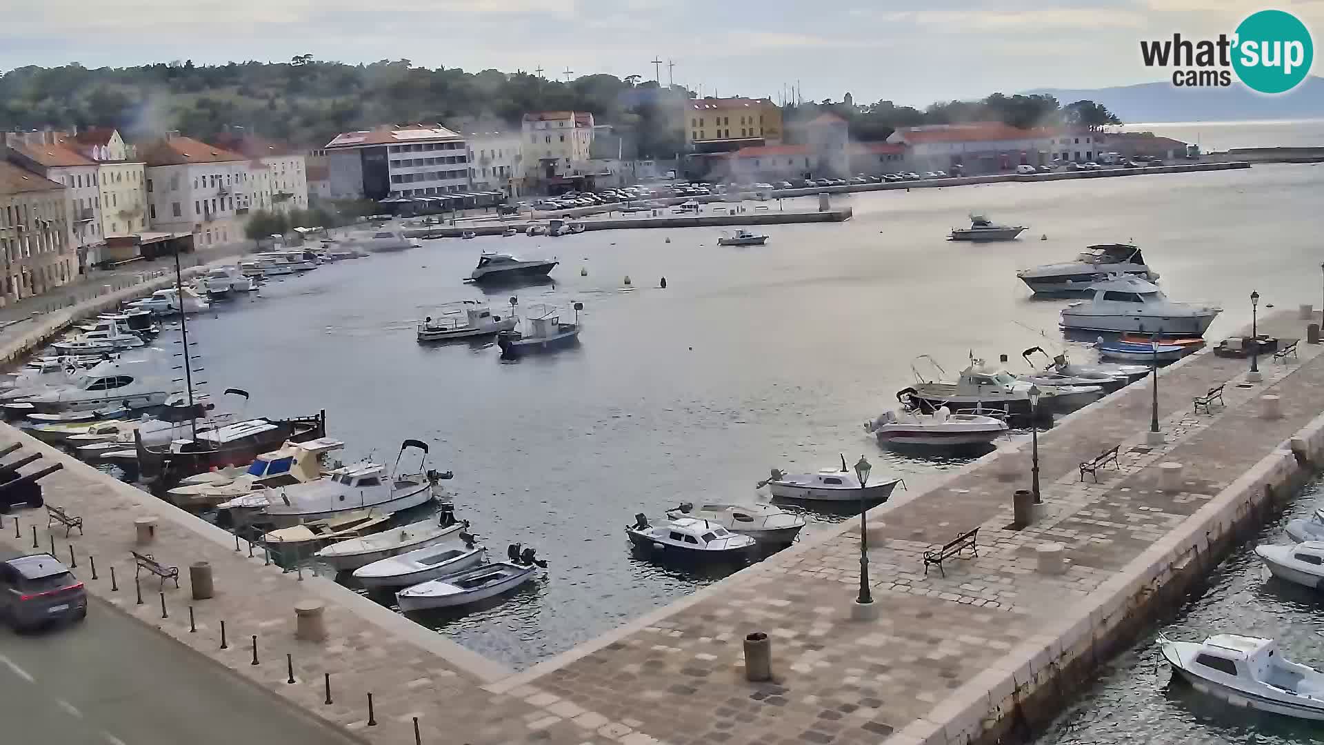 Livecam Senj – Vue panoramique de Senj riva