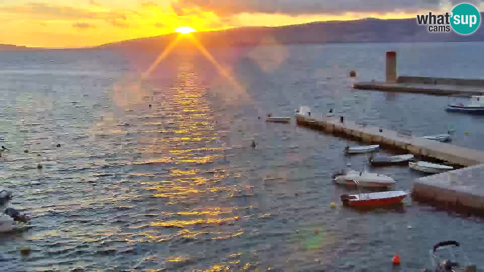Webcam Senj – Panoramablick auf die Riva Senj