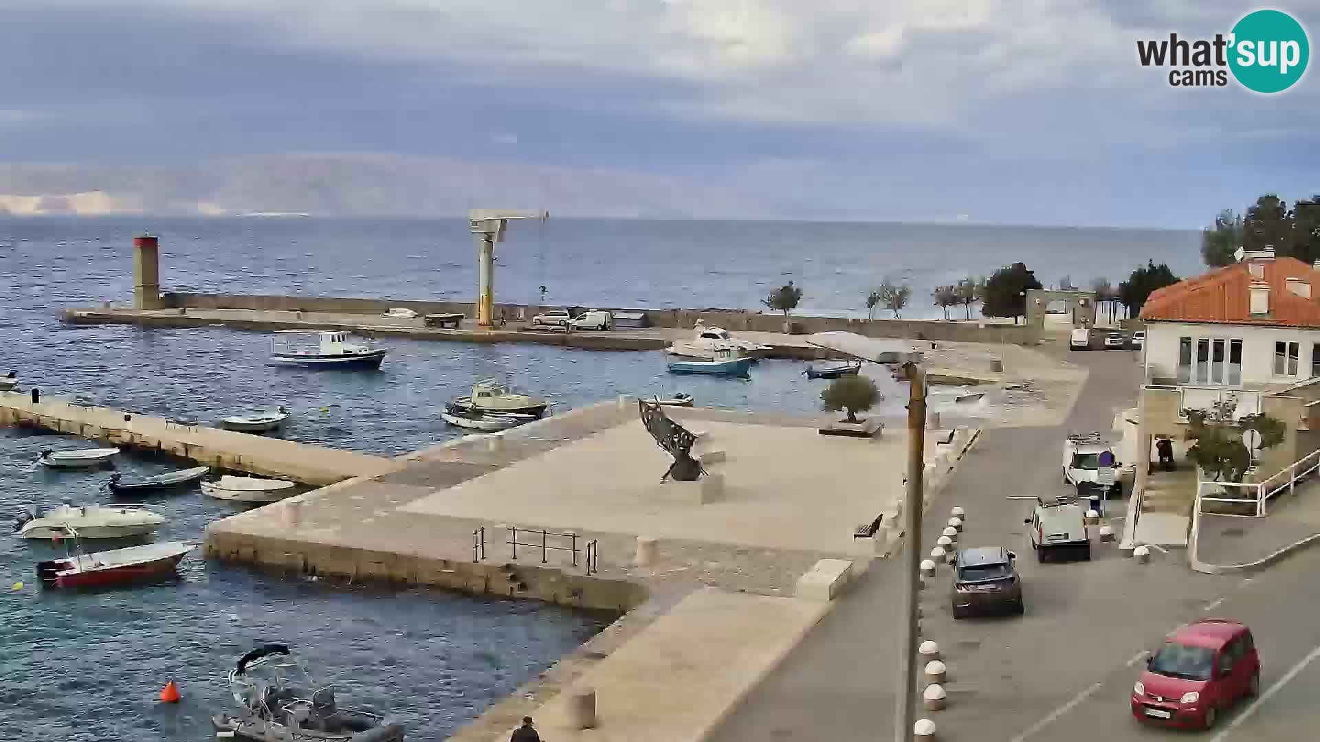 Livecam Senj – Vue panoramique de Senj riva