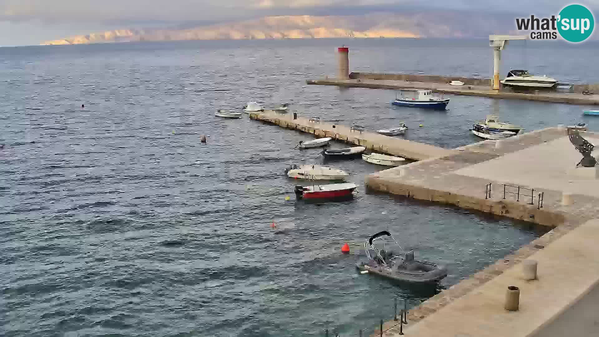 Livecam Senj – Vue panoramique de Senj riva