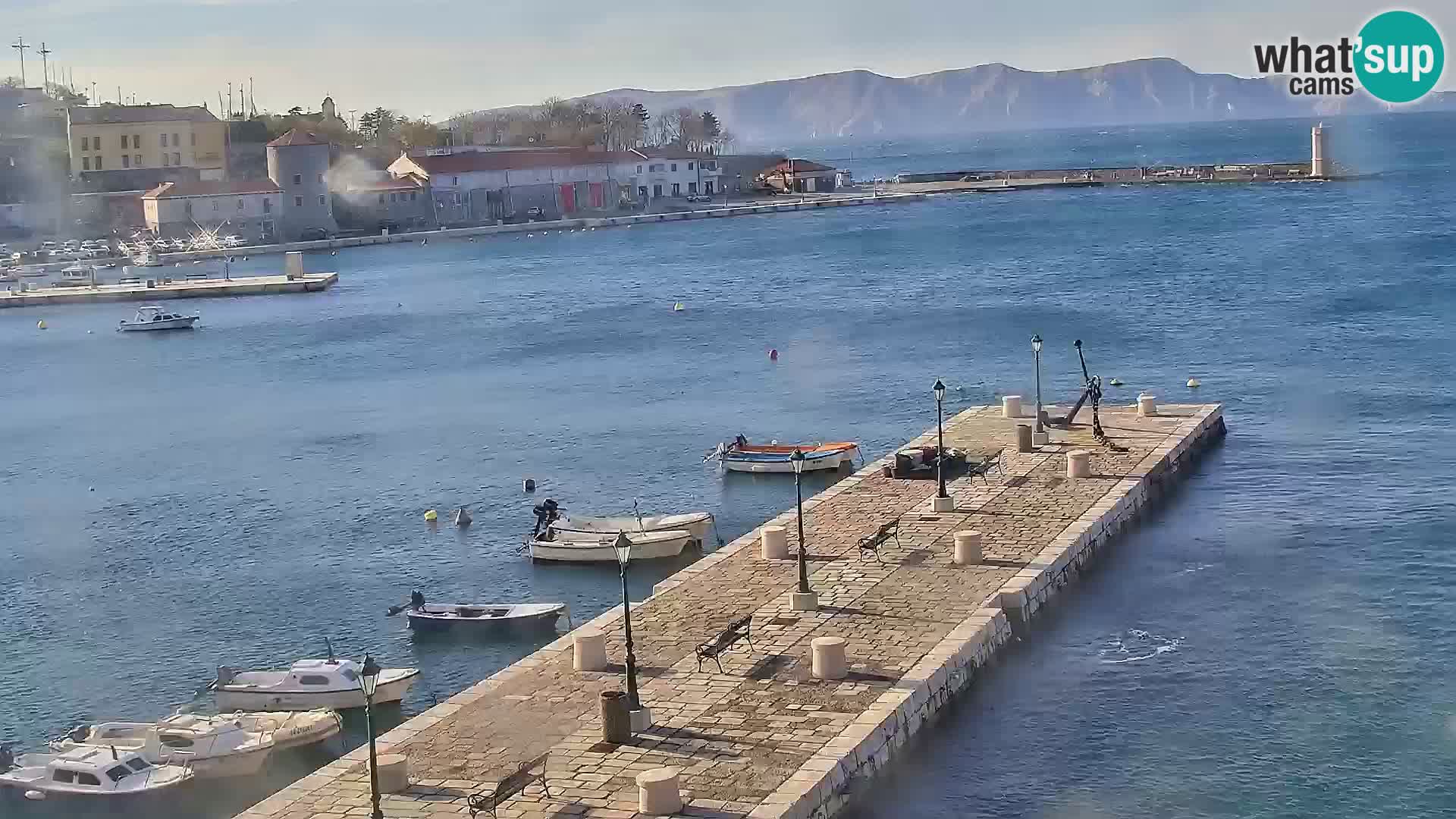 Webcam Senj – Panoramablick auf die Riva Senj