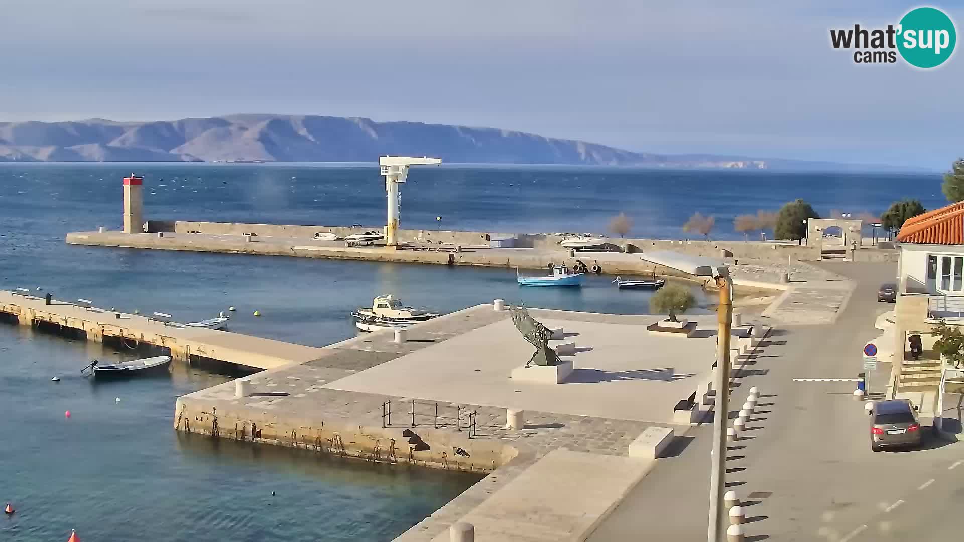 Webcam Senj – Panoramablick auf die Riva Senj