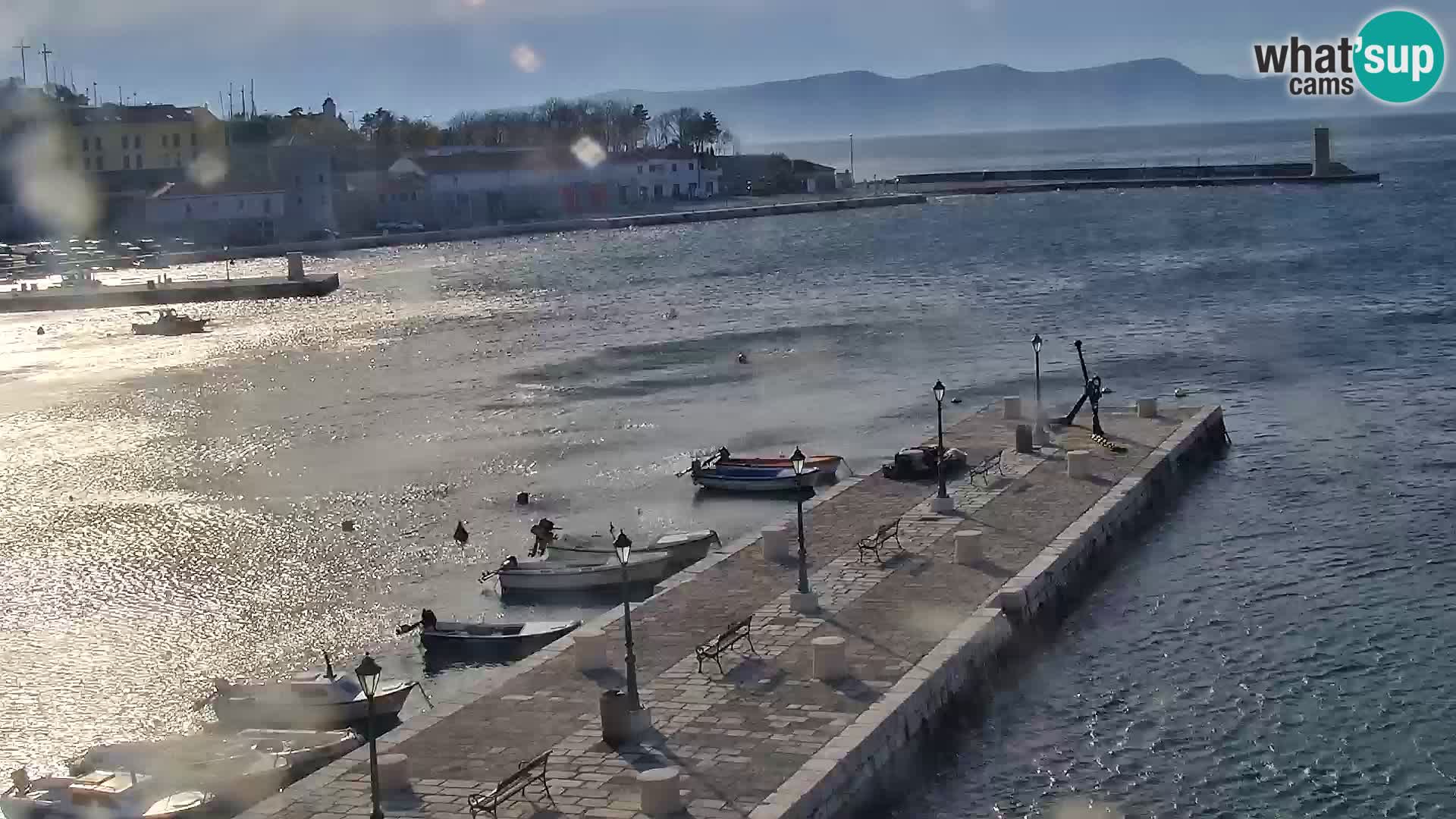 Livecam Senj – Vue panoramique de Senj riva