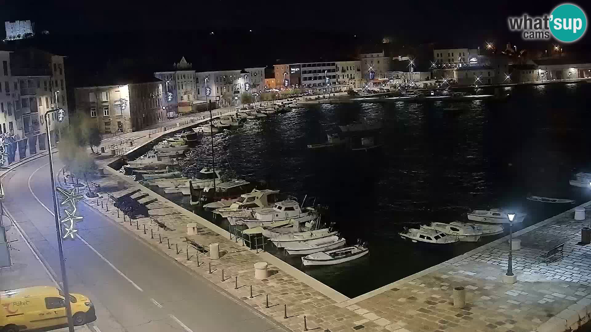 Webcam Senj – Panoramablick auf die Riva Senj