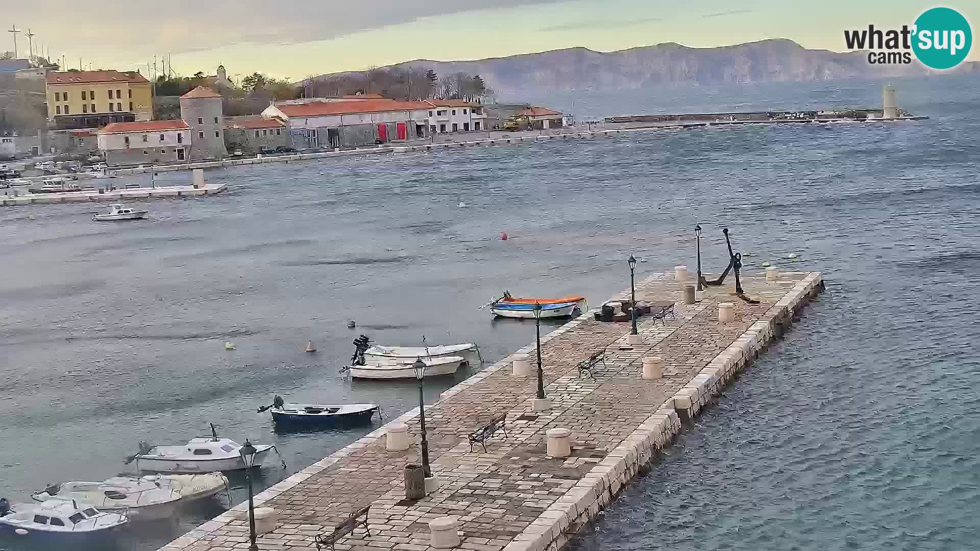 Livecam Senj – Vue panoramique de Senj riva