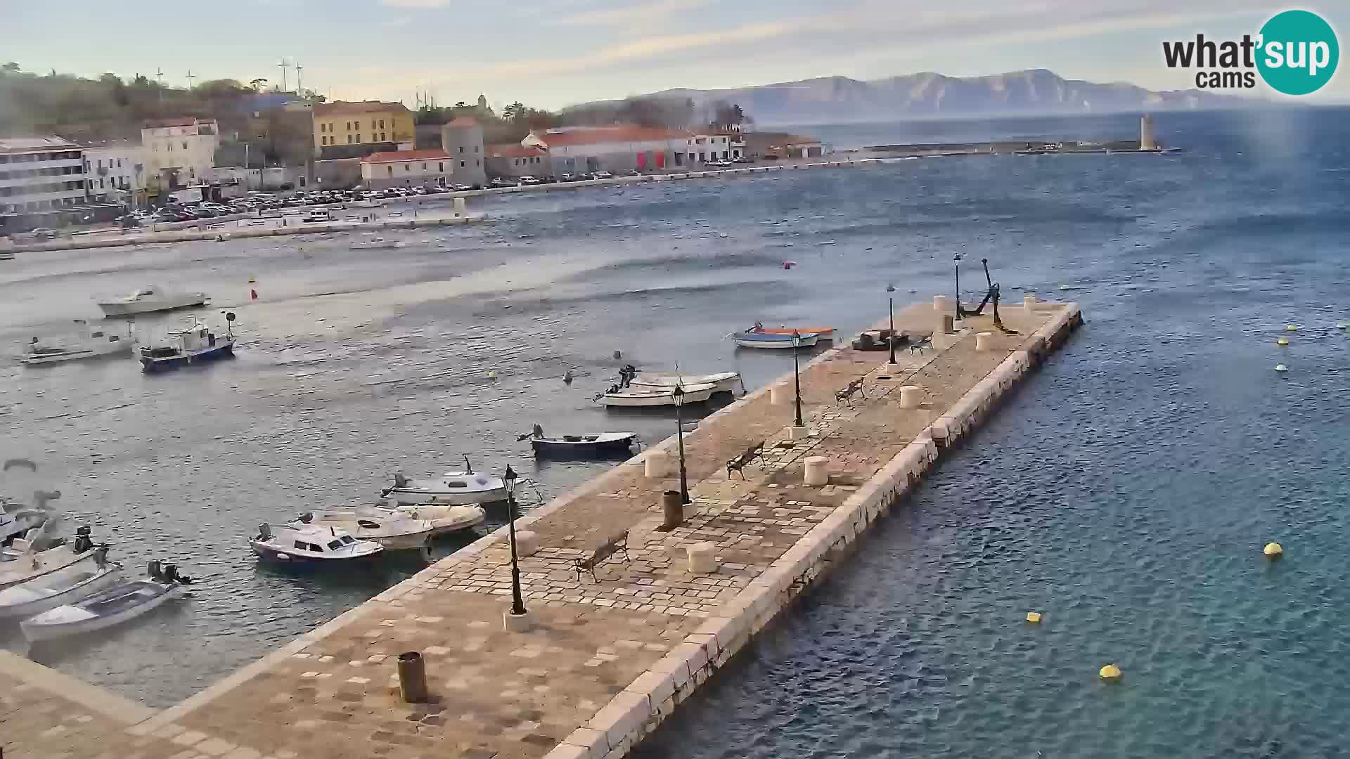 Livecam Senj – Vue panoramique de Senj riva