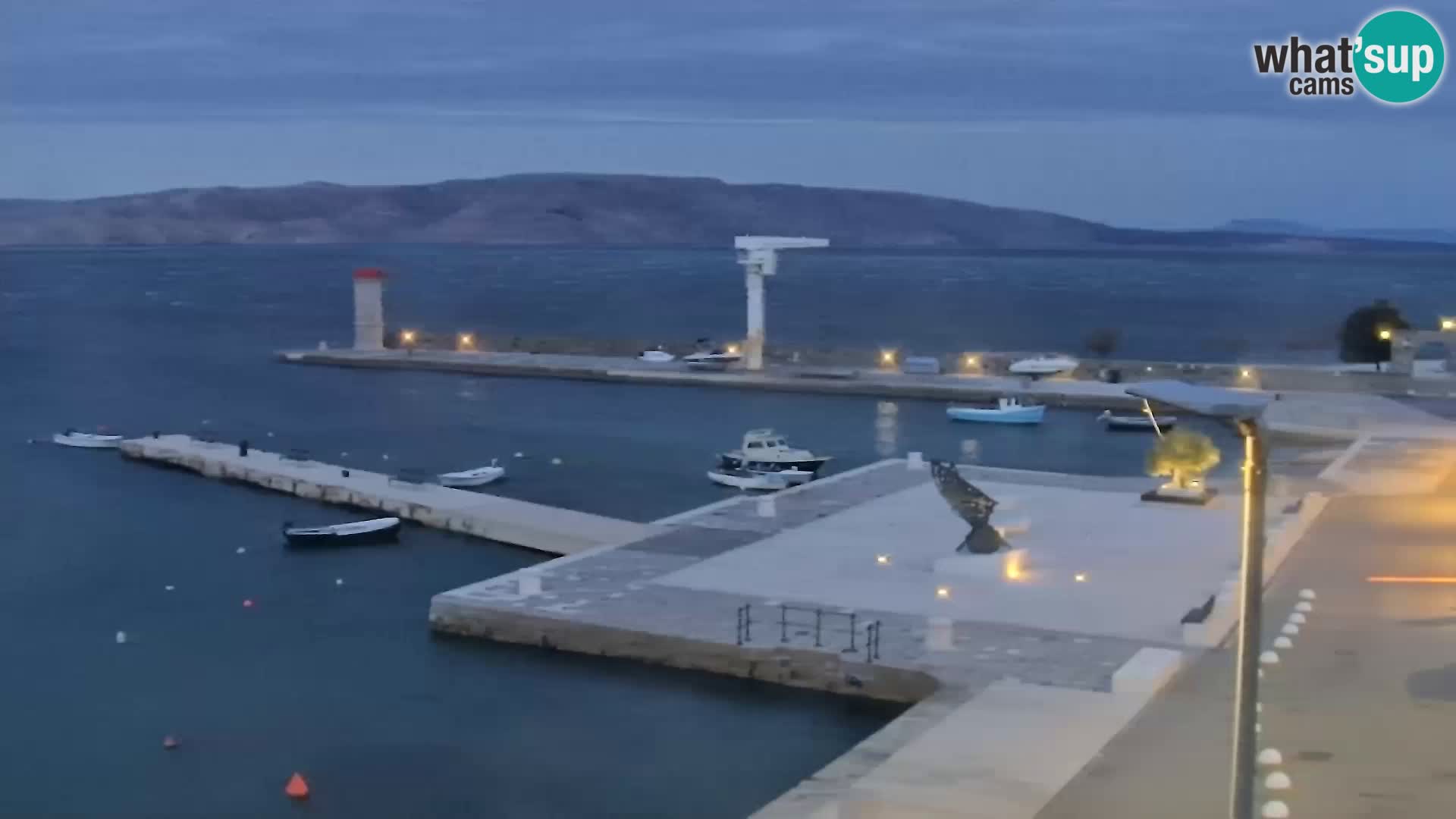 Livecam Senj – Vue panoramique de Senj riva