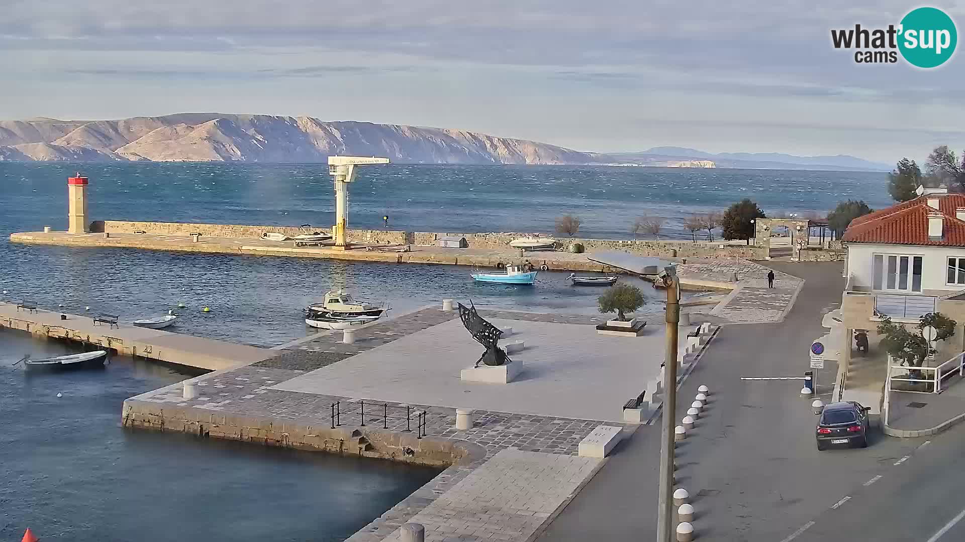 Webcam Senj – Panoramablick auf die Riva Senj