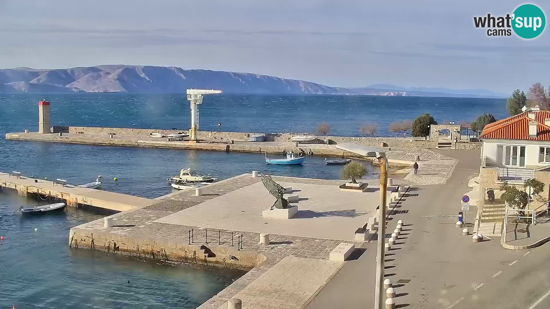 Webcam Senj – Panoramablick auf die Riva Senj