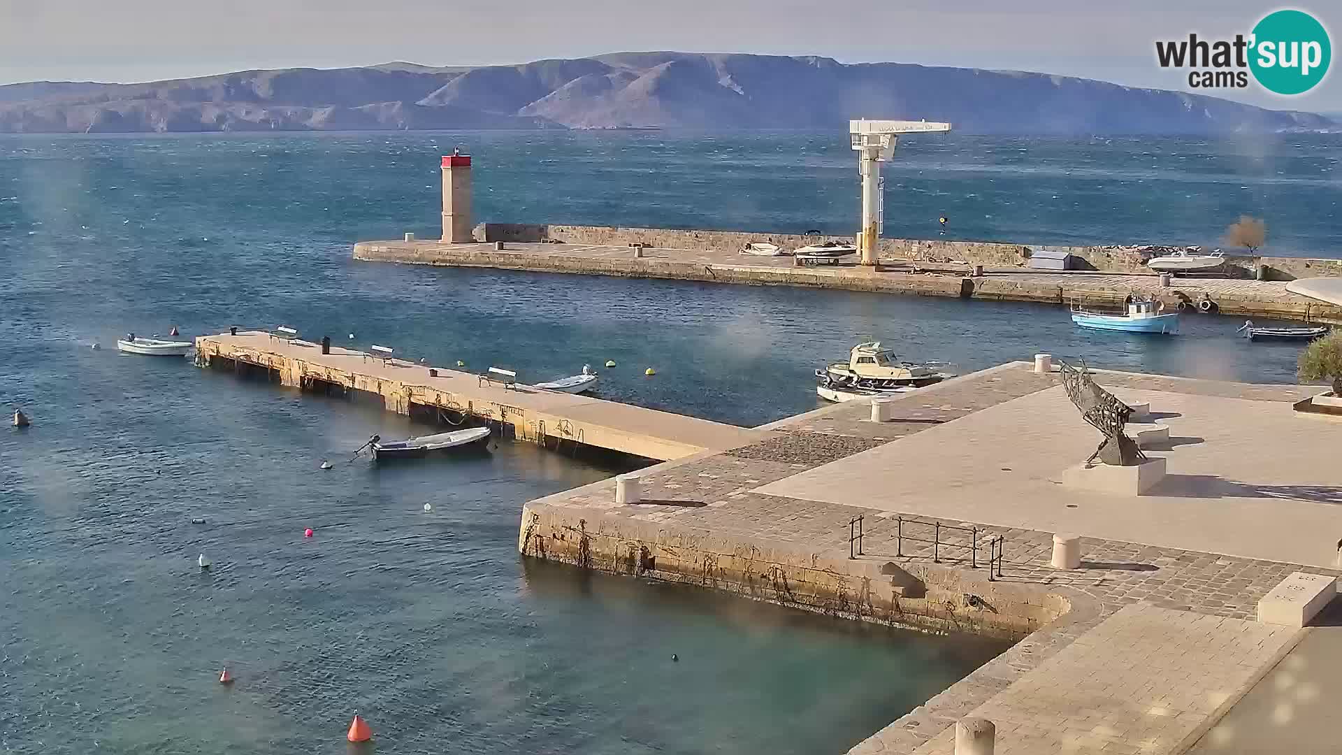 Webcam Senj – Panoramablick auf die Riva Senj