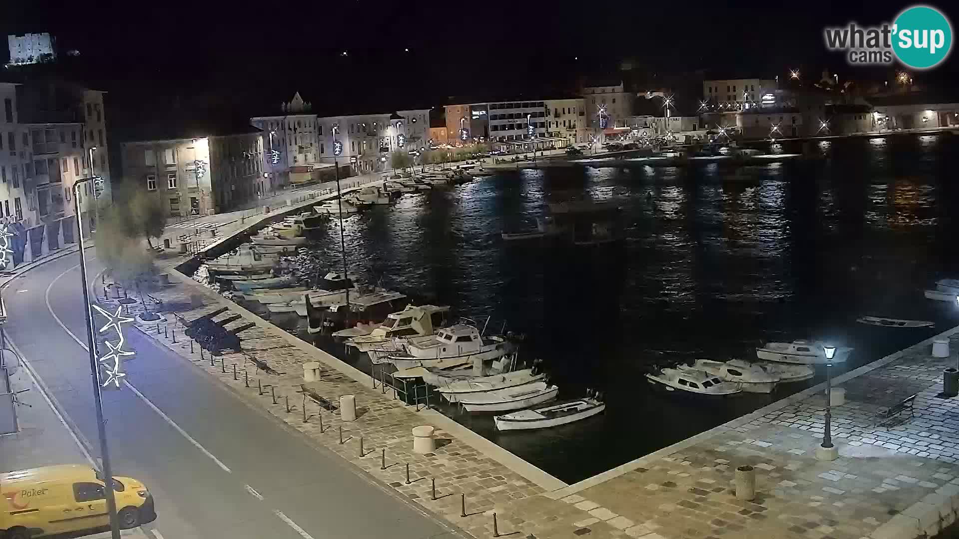 Livecam Senj – Vue panoramique de Senj riva