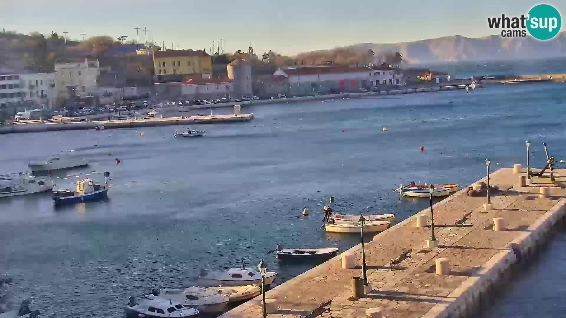 Webcam Senj – Panoramablick auf die Riva Senj