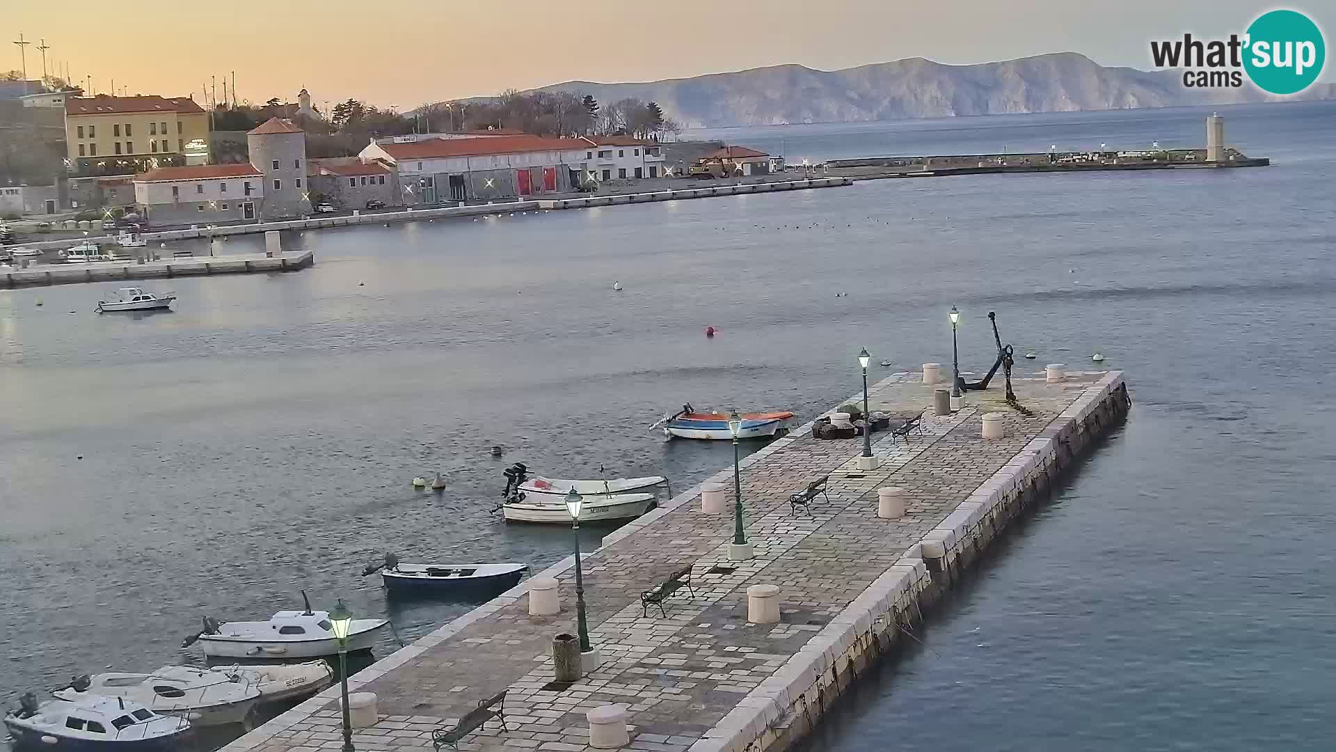 Webcam Senj – Panoramablick auf die Riva Senj