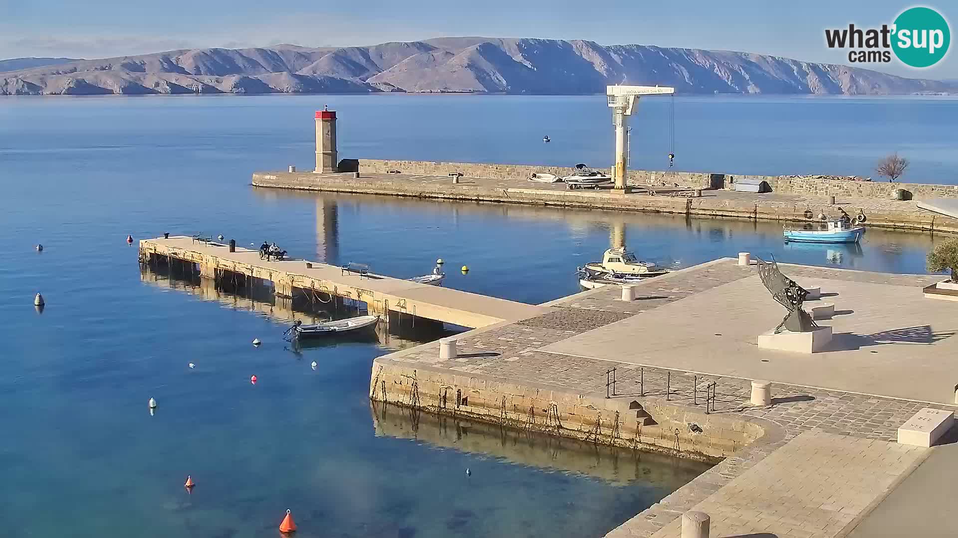 Webcam Senj – Panoramablick auf die Riva Senj