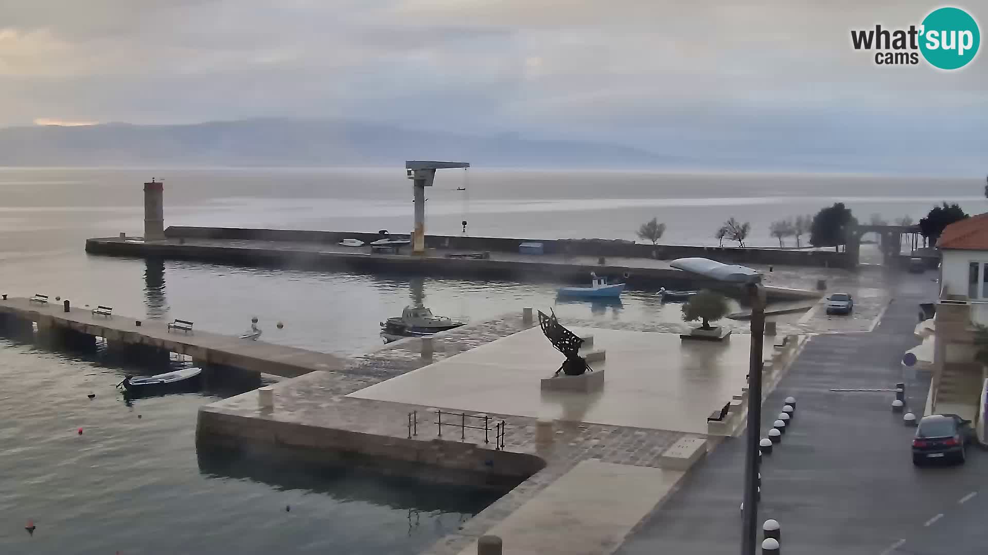Webcam Senj – Panoramablick auf die Riva Senj