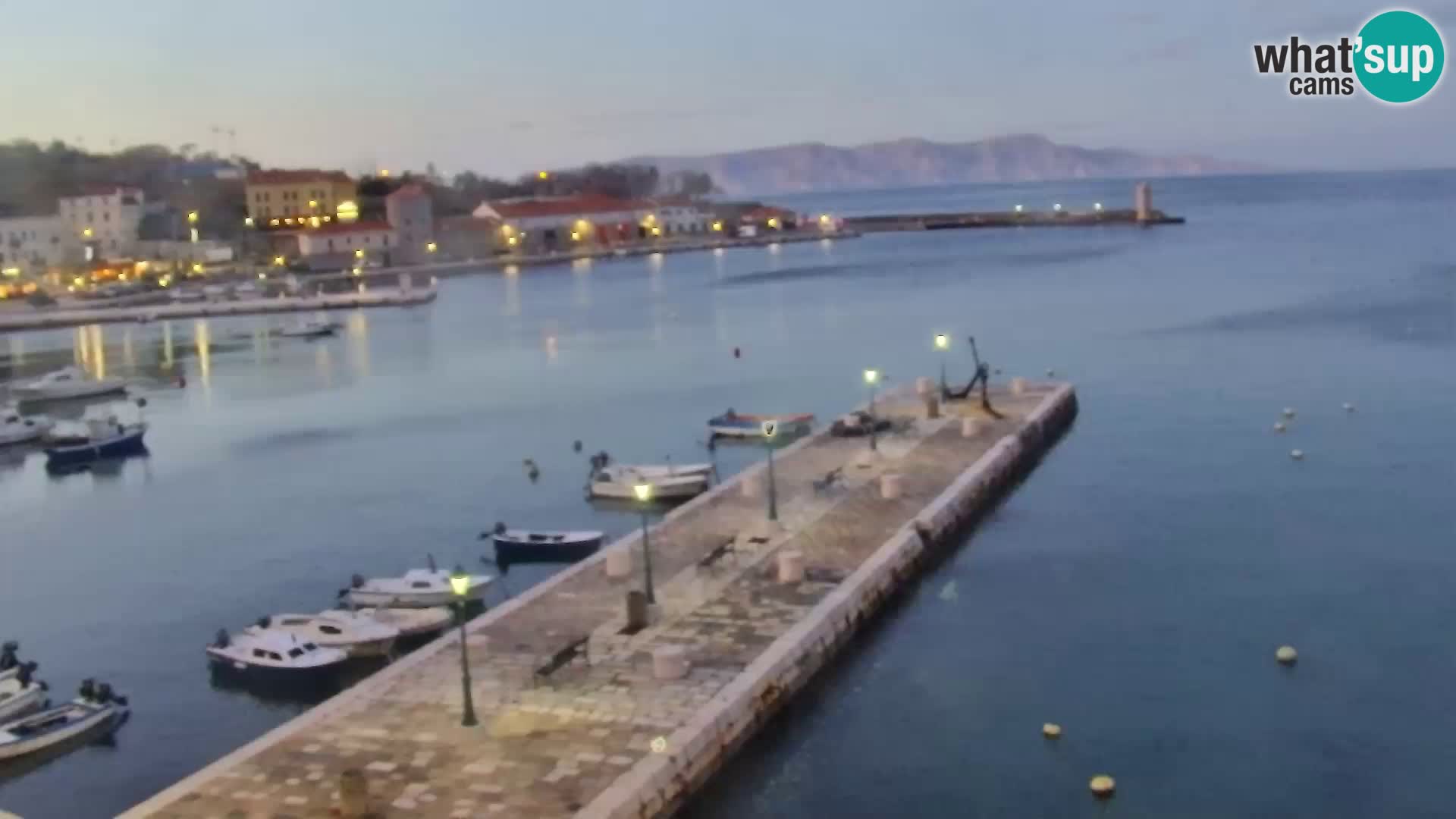 Livecam Senj – Vue panoramique de Senj riva