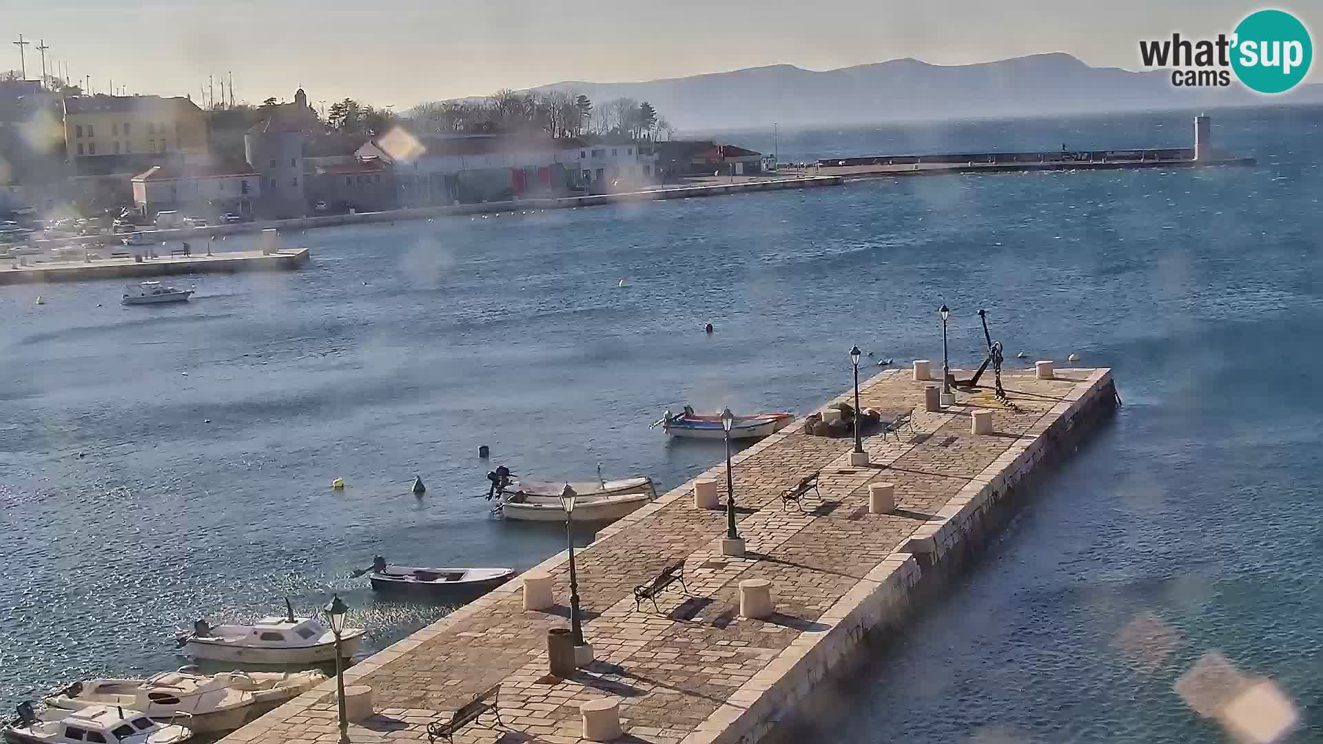 Webcam Senj – Panoramablick auf die Riva Senj