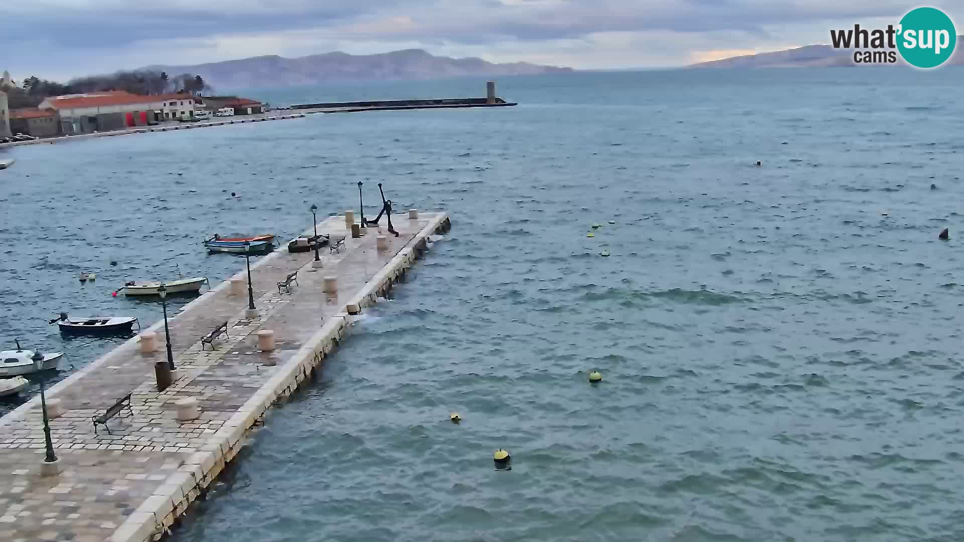 Webcam Senj – Panoramablick auf die Riva Senj