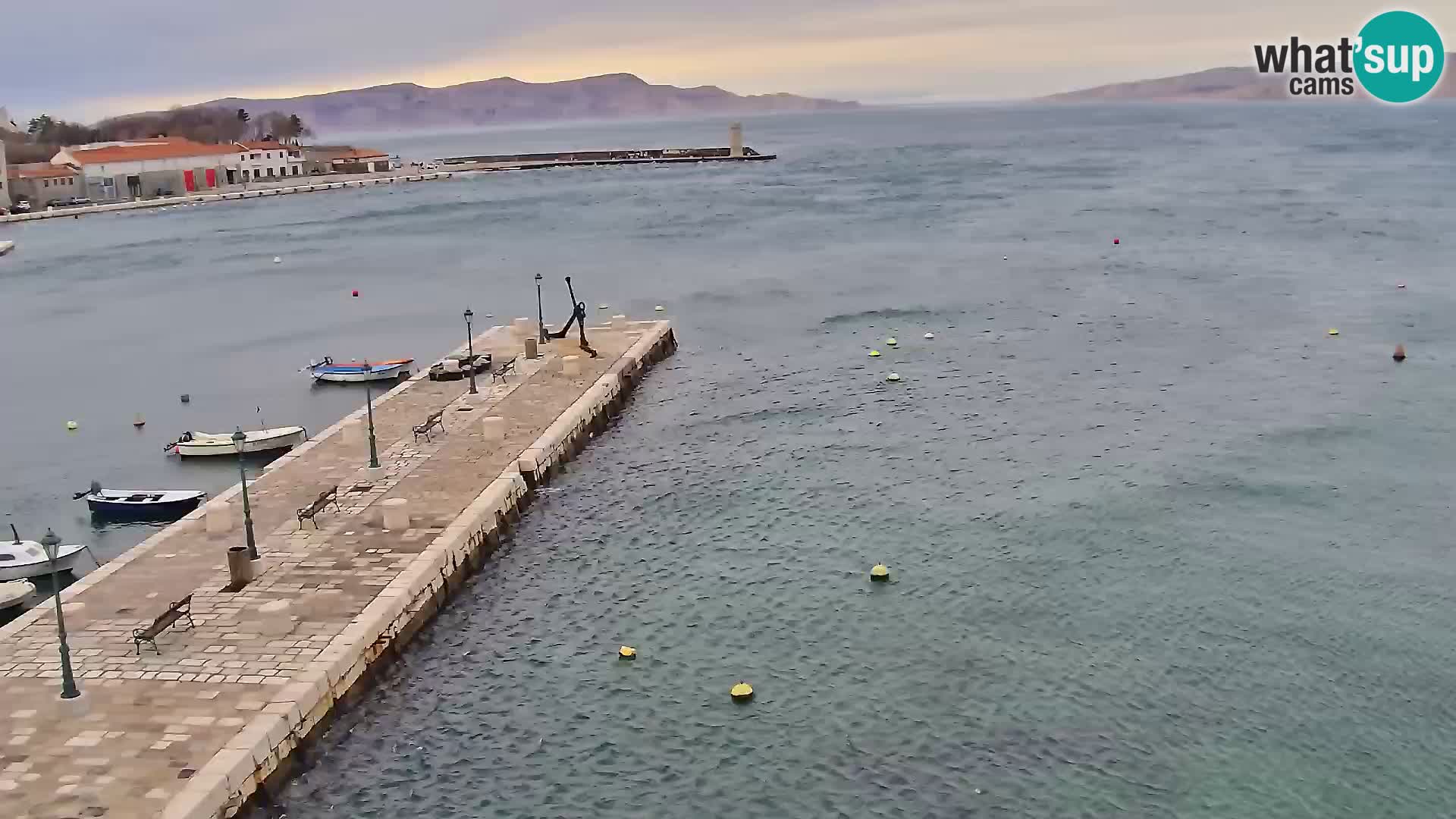 Livecam Senj – Vue panoramique de Senj riva