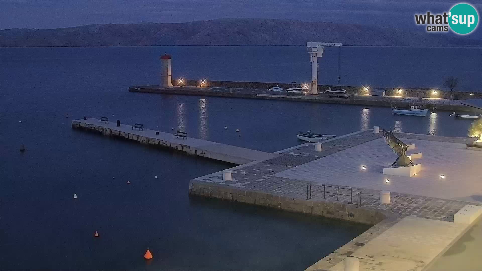 Livecam Senj – Vue panoramique de Senj riva