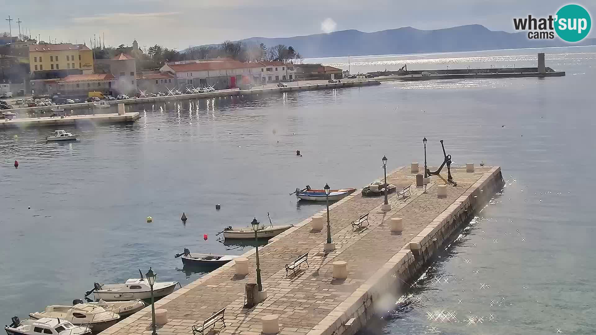 Webcam Senj – Panoramablick auf die Riva Senj