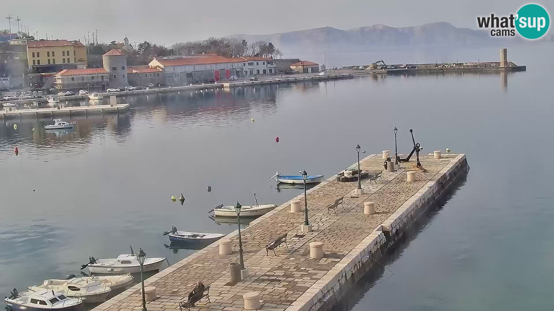Webcam Senj – Panoramablick auf die Riva Senj